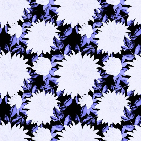 花と水彩シームレスパターン ヴィンテージの花柄 花のシームレスなパターン 植物画 花の植物コレクション 水彩植物デザイン — ストック写真