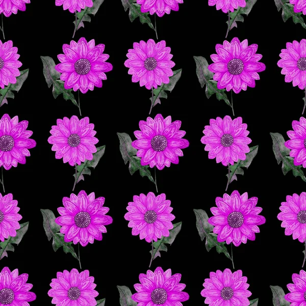 Акварель Безшовний Візерунок Квітами Вінтажний Квітковий Візерунок Квітковий Безшовний Візерунок — стокове фото