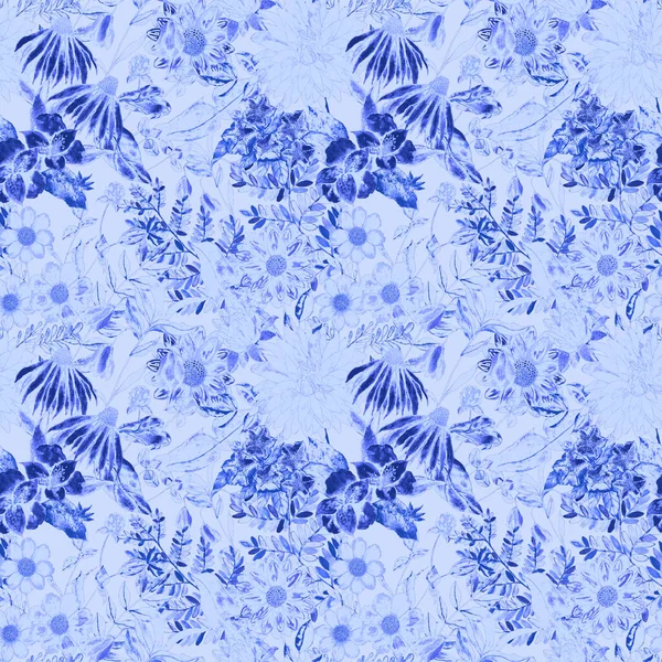 Aquarelle Motif Sans Couture Avec Des Fleurs Modèle Floral Vintage — Photo