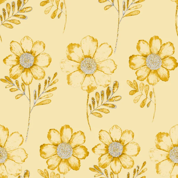 Watercolor Seamless Pattern Flowers Vintage Floral Pattern Flower Seamless Pattern — Stock Photo, Image