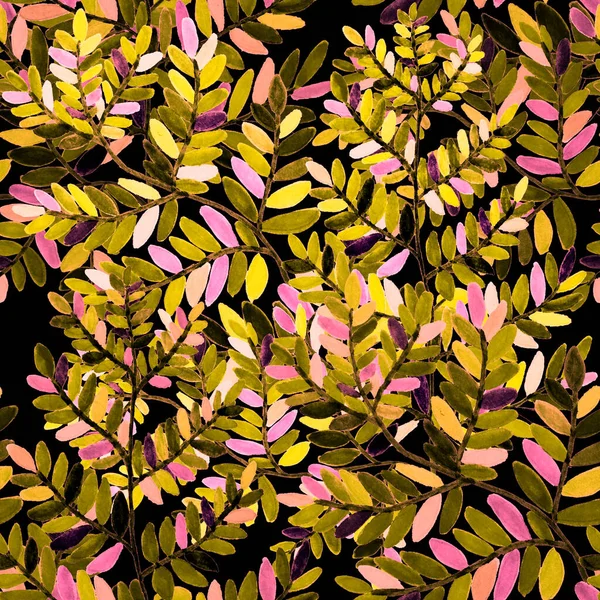 수채화 물감없는 무늬와 고전적 솔기없는 식물학적 식물학 콜렉션 수채화 — 스톡 사진