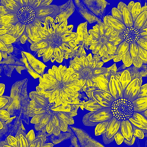Patrón Sin Costura Acuarela Con Flores Patrón Floral Vintage Patrón — Foto de Stock
