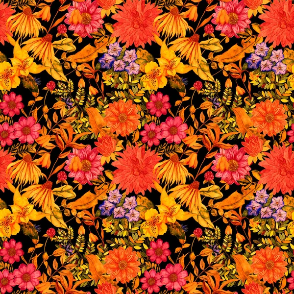 Patrón Sin Costura Acuarela Con Flores Patrón Floral Vintage Patrón — Foto de Stock