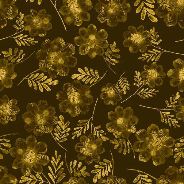 Çiçeklerle suluboya kusursuz desen. Klasik çiçek desenleri. Çiçeksiz desen. Botanik sanatı. Çiçek botanik koleksiyonu. Suluboya botanik tasarımı.