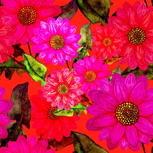 Padrão Sem Costura Aquarela Com Flores Padrão Floral Vintage Padrão — Fotografia de Stock