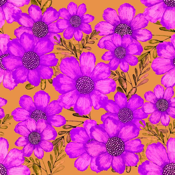 Wzór Bezszwowy Akwarela Kwiatami Zabytkowy Wzór Kwiatowy Wzór Bezszwowy Sztuka — Zdjęcie stockowe