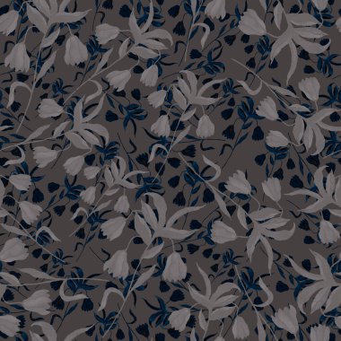 Çiçeklerle suluboya kusursuz desen. Klasik çiçek desenleri. Çiçeksiz desen. Botanik sanatı. Çiçek botanik koleksiyonu. Suluboya botanik tasarımı.