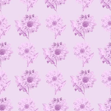 Çiçeklerle suluboya kusursuz desen. Klasik çiçek desenleri. Çiçeksiz desen. Botanik sanatı. Çiçek botanik koleksiyonu. Suluboya botanik tasarımı.