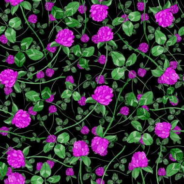 Çiçeklerle suluboya kusursuz desen. Klasik çiçek desenleri. Çiçeksiz desen. Botanik sanatı. Çiçek botanik koleksiyonu. Suluboya botanik tasarımı.