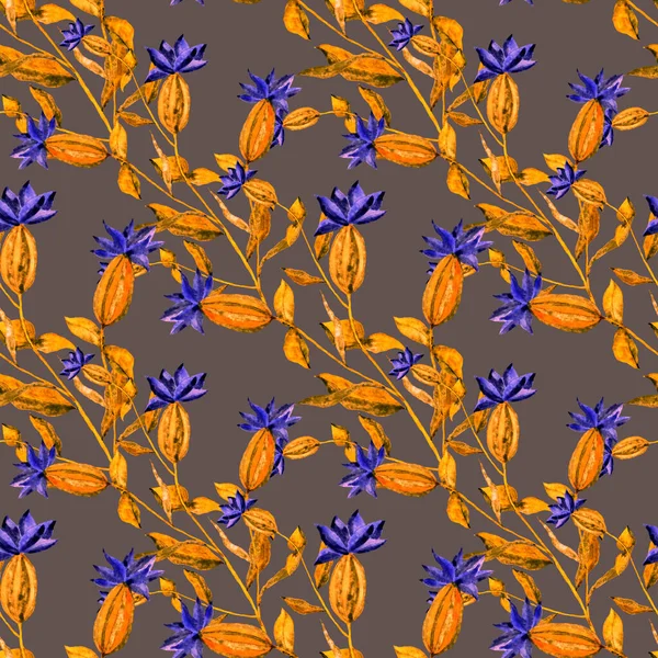 Υδατογραφία Αδιάλειπτη Μοτίβο Λουλούδια Κλασσικό Μοτίβο Λουλουδιών Λουλούδι Χωρίς Ραφή — Φωτογραφία Αρχείου