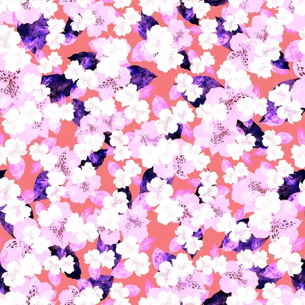 Watercolor Seamless Pattern Flowers Vintage Floral Pattern Flower Seamless Pattern — Stock Photo, Image