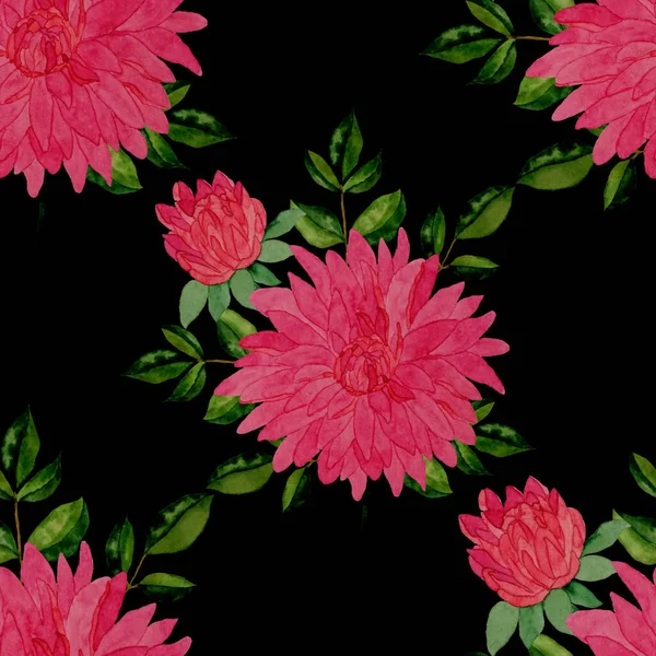 花と水彩シームレスパターン ヴィンテージの花柄 花のシームレスなパターン 植物画 花の植物コレクション 水彩植物デザイン — ストック写真