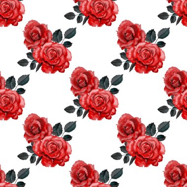 Klasik suluboya gül desenli, her şey için harika bir tasarım. Çiçekli tebrik kartı. Suluboya el yapımı bahar tasarımı.