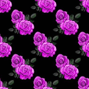 Klasik suluboya gül desenli, her şey için harika bir tasarım. Çiçekli tebrik kartı. Suluboya el yapımı bahar tasarımı.