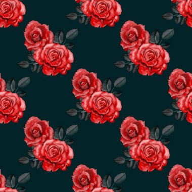 Klasik suluboya gül desenli, her şey için harika bir tasarım. Çiçekli tebrik kartı. Suluboya el yapımı bahar tasarımı.