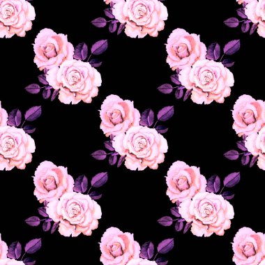 Klasik suluboya gül desenli, her şey için harika bir tasarım. Çiçekli tebrik kartı. Suluboya el yapımı bahar tasarımı.