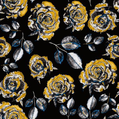 Klasik suluboya gül desenli, her şey için harika bir tasarım. Çiçekli tebrik kartı. Suluboya el yapımı bahar tasarımı.