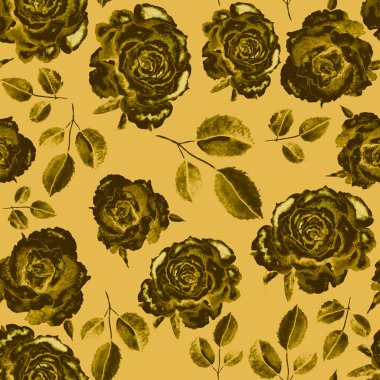 Klasik suluboya gül desenli, her şey için harika bir tasarım. Çiçekli tebrik kartı. Suluboya el yapımı bahar tasarımı.