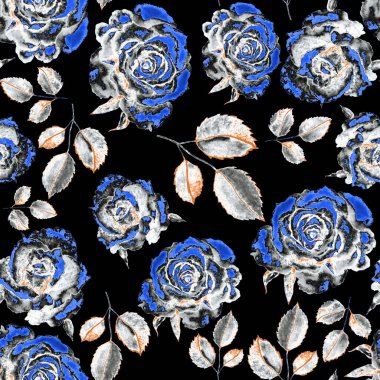 Klasik suluboya gül desenli, her şey için harika bir tasarım. Çiçekli tebrik kartı. Suluboya el yapımı bahar tasarımı.