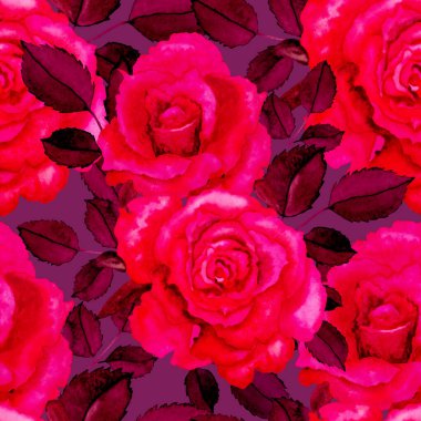 Klasik suluboya gül desenli, her şey için harika bir tasarım. Çiçekli tebrik kartı. Suluboya el yapımı bahar tasarımı.