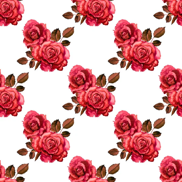 ヴィンテージ水彩ローズパターン 任意の目的のための素晴らしいデザイン 花のグリーティングカード 水彩春手描きデザイン — ストック写真