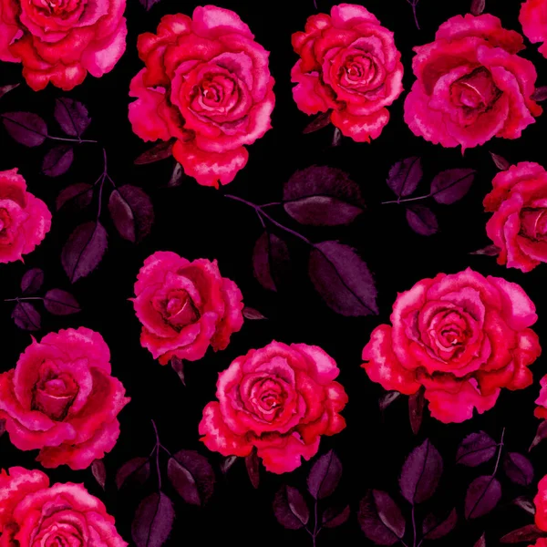 古色古香的水彩缤纷的玫瑰图案 无论出于什么目的都设计得很好 鲜花般的问候卡片 水彩弹手绘设计 — 图库照片