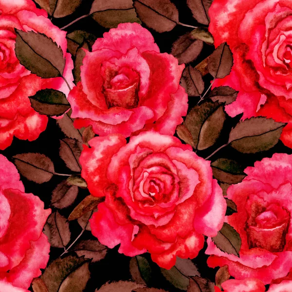 Vintage Wzorzec Różany Akwarela Świetny Design Wszelkich Celów Kwiatowa Kartka — Zdjęcie stockowe