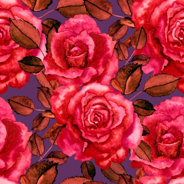 Vintage Acuarela Rosa Patrón Gran Diseño Para Cualquier Propósito Tarjeta —  Fotos de Stock