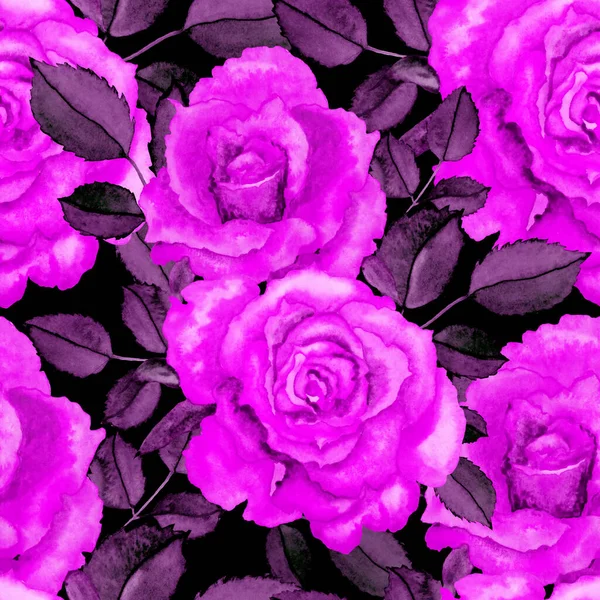 ヴィンテージ水彩ローズパターン 任意の目的のための素晴らしいデザイン 花のグリーティングカード 水彩春手描きデザイン — ストック写真