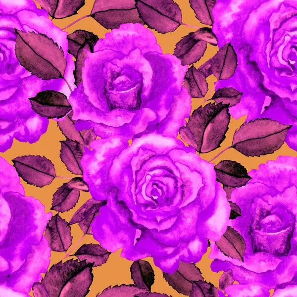 Ročník Akvarel Růže Vzor Skvělý Design Pro Všechny Účely Květinový — Stock fotografie