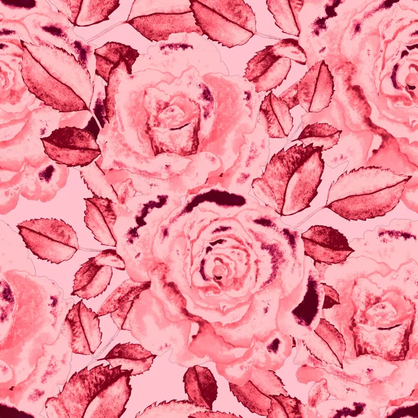 Padrão Rosa Aquarela Vintage Ótimo Design Para Qualquer Finalidade Cartão — Fotografia de Stock