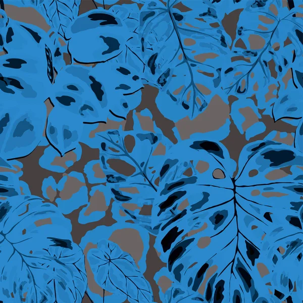 Modèle Tropical Sans Couture Sur Texture Animalière Impression Estivale Exotique — Image vectorielle