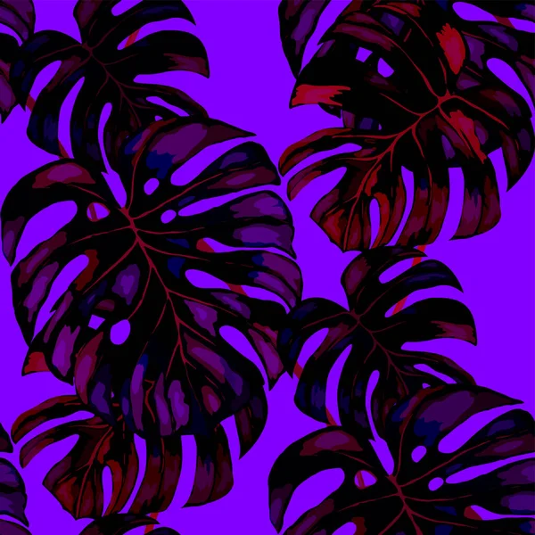 Patrón Tropical Jungle Estampado Exótico Verano Hoja Tropical Verano Patrón — Vector de stock