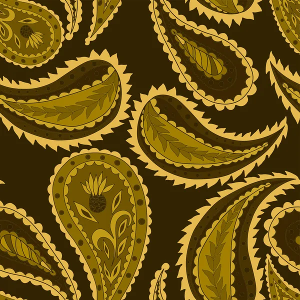 Gyönyörű Zökkenőmentes Minta Paisley Vel Hagyományos Ujjlenyomat Textil Design Textúra — Stock Vector