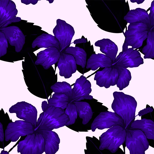 Patrón Sin Costura Acuarela Con Hojas Tropicales Flores Hermoso Estampado — Vector de stock