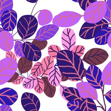 Çizgi film ormanı ile yaratıcı kusursuz desen. Tropikal yapraklı parlak yaz baskısı. Tropikal desen. Orman egzotik yaz baskısı. 