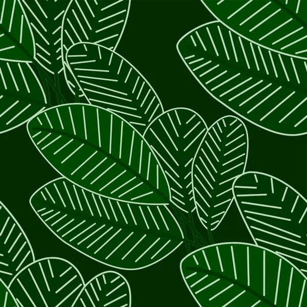 Kreativní Bezproblémový Vzor Kresleným Lesem Světlý Letní Tisk Tropickými Listy — Stockový vektor