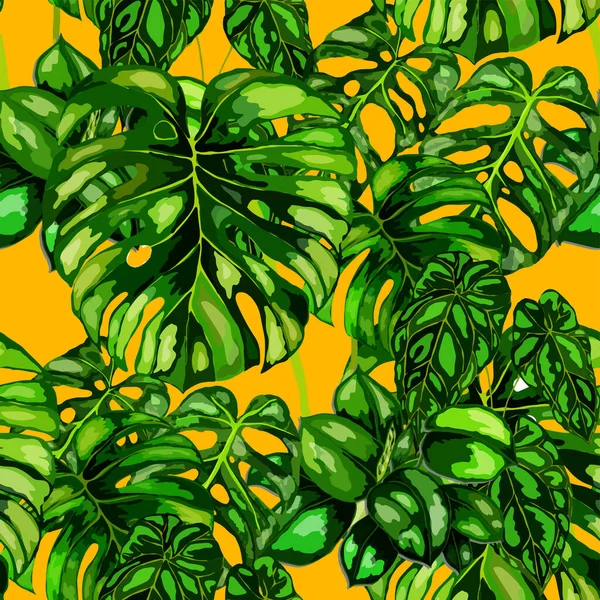 Tropisches Muster Dschungel Exotischen Sommer Print Sommer Tropisches Blatt Tropische — Stockvektor