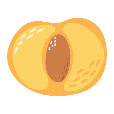 Beyaz bir arka plan üzerinde çizgi film şeftali. Şeftali rengi simgesini. Vektör çizim