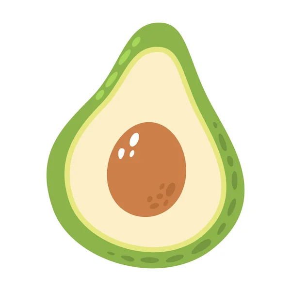 Cartoon reife Avocado auf weißem Hintergrund. Avocado-Symbol in Farbe. Vektorillustration — Stockvektor