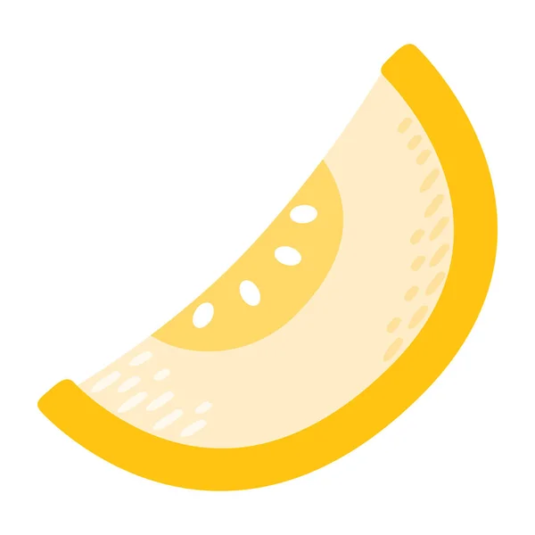 Melón de dibujos animados sobre un fondo blanco. Rebanada de melón icono en color. Ilustración vectorial — Vector de stock