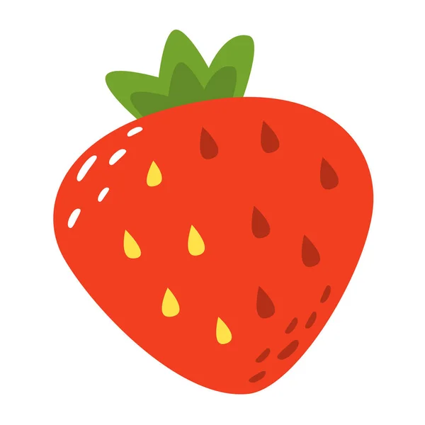 Cartoon strawberry slice on a white background. Strawberry slice Icon in Color. Vector illustration — Stock Vector