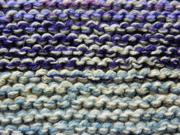 Knitted Knitting Knitting Needles Garter Stitch — Stock Photo, Image