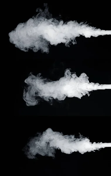 Nuvola Fumo Bianco Sfondo Nero — Foto Stock