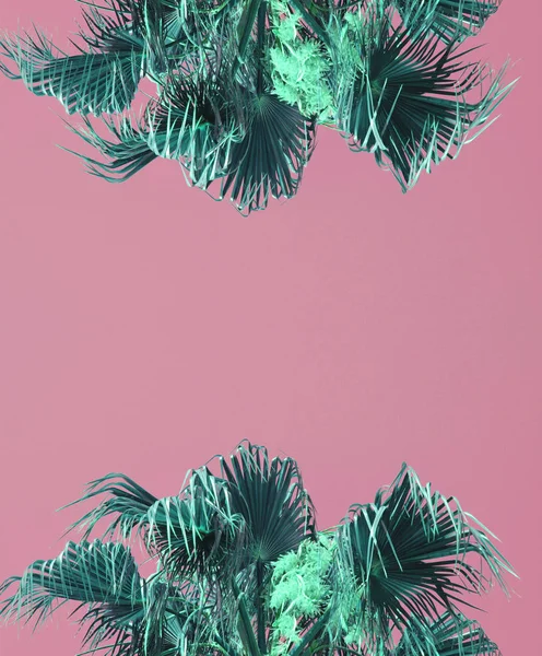 Neon Roze Palm Achtergrond Concept — Stockfoto