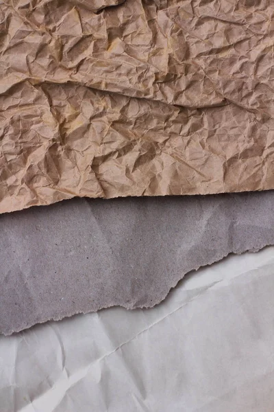 Conjunto Diferentes Tipos Papel Velho Fundo Textura Desmoronada Artesanato Amostras — Fotografia de Stock