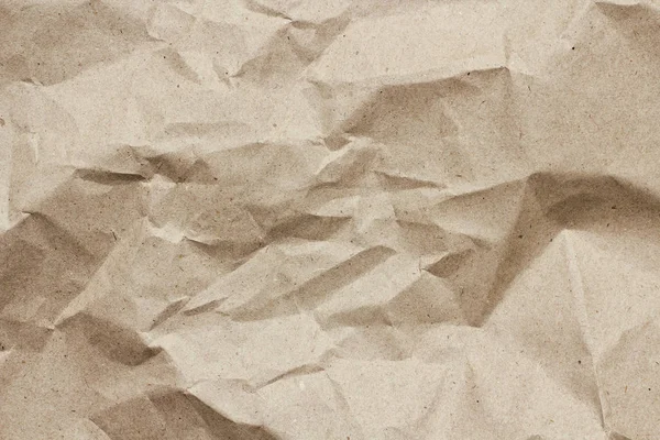 Zerknüllte Braune Bastelpapier Textur Hintergrund Paketverpackung Altes Packpapier Backpergament — Stockfoto