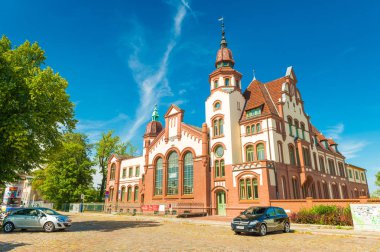 Schwerin, Almanya: Mecklenburg Devlet Tiyatrosu -E-Werk, olarak da bilinen bir eski elektrik istasyonu görünümünü