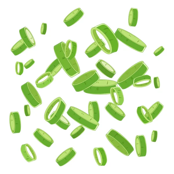 Cebollas verdes frescas picadas — Vector de stock