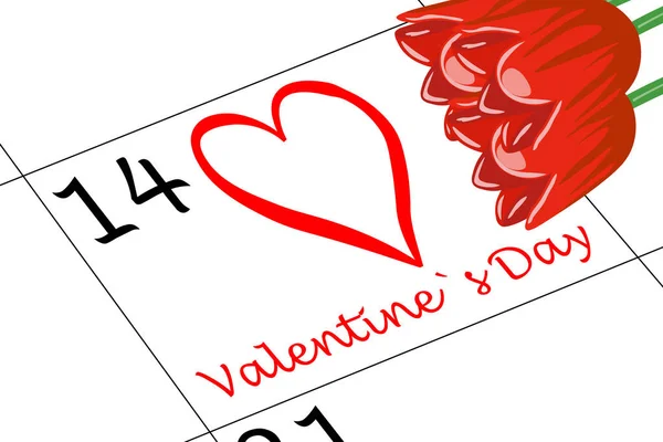 Sevgililer günü Takvim çiçekli